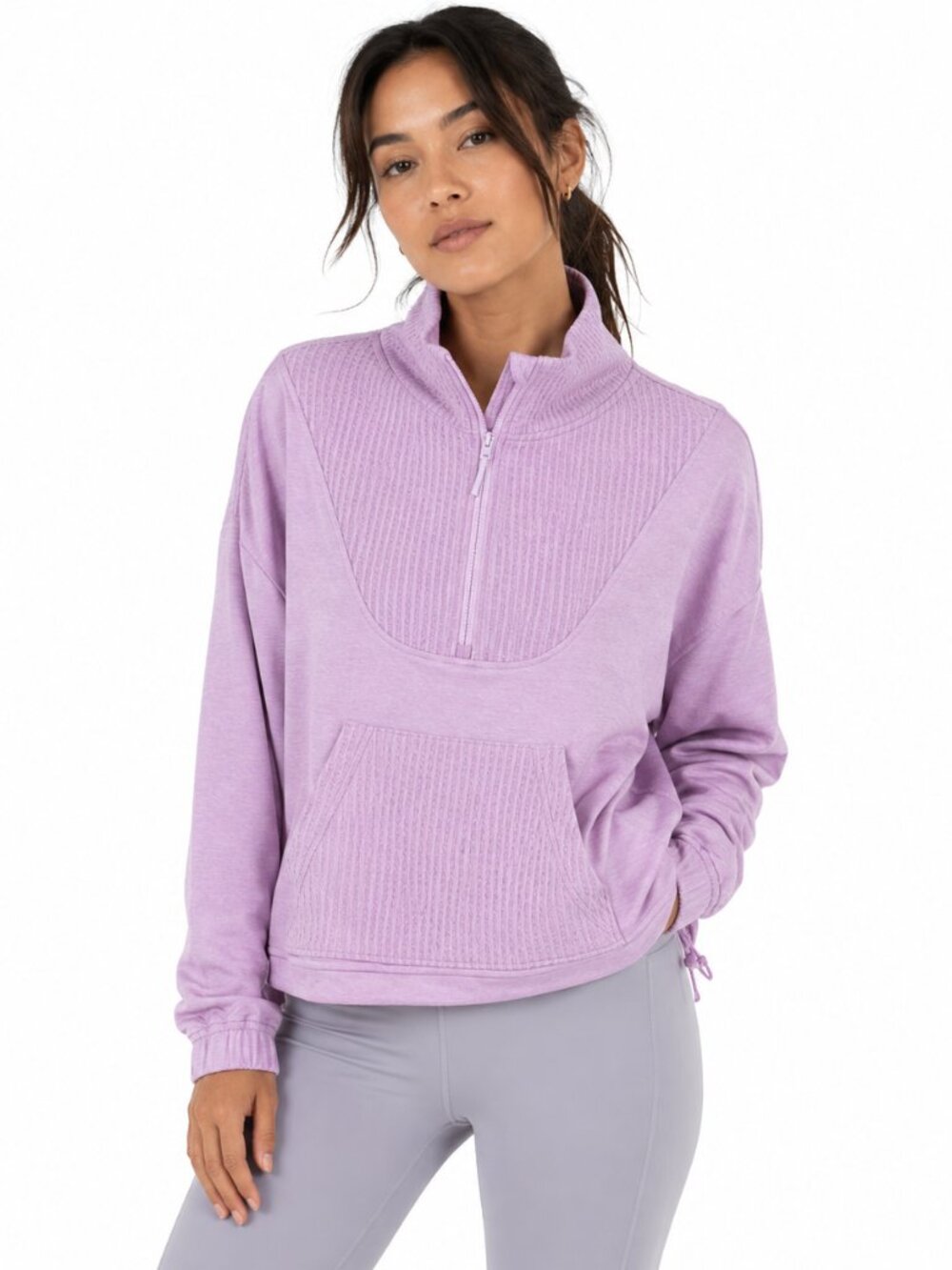 Spyder Half Zip Pullover Womens L Pink Cropped Mock Neck NWT Athleisure Active